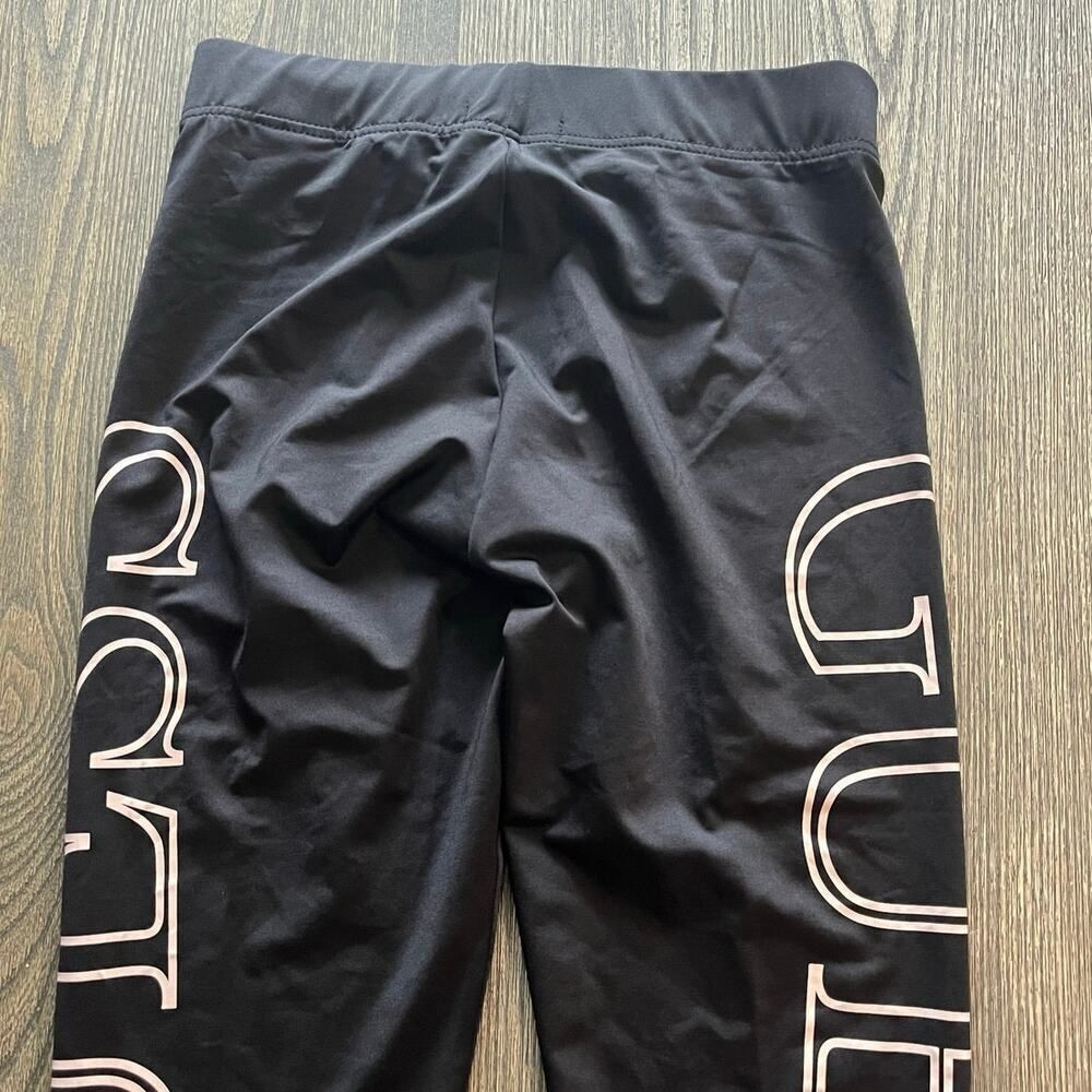 NWOT Guess Crop Leggings High Rise Elastic Waist Pull-On Logo Print Black Size M - Picture 10 of 10